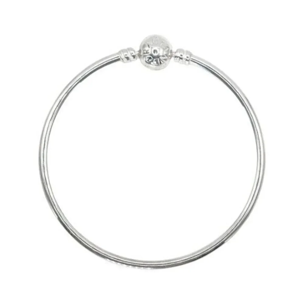 Pandora Authentic Sterling Silver Moments Bangle Bracelet 7.5